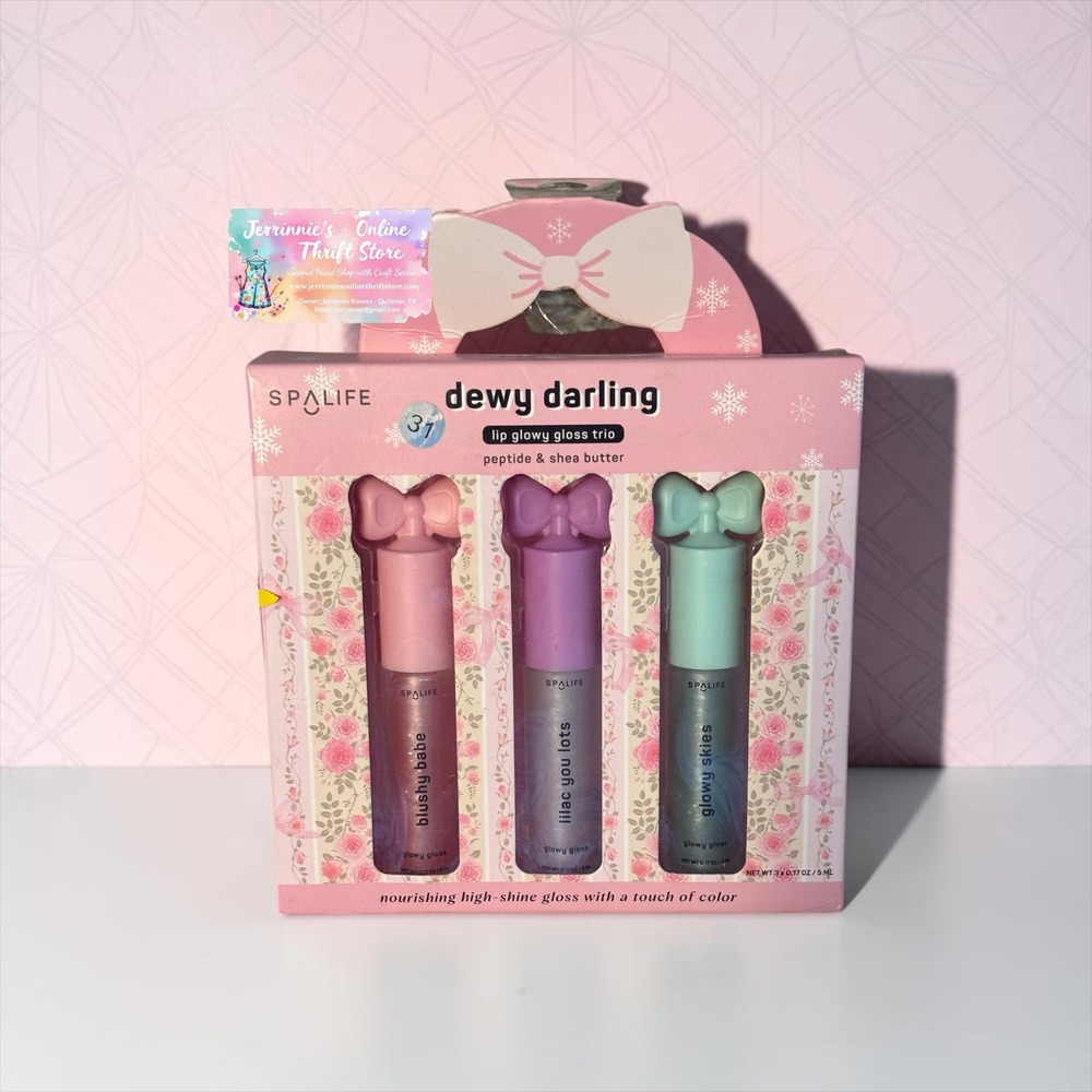 SpaLife Dewy Darling Lip Glowy Gloss‎ Trio Peptide Shea Butter 3 Piece Set NIB